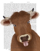 Funny Farm Cow 2 Book Print Fine Art Print