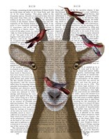 Goat and Red Birds Book Print Fine Art Print
