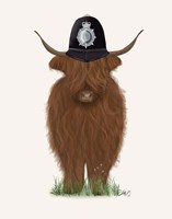 Highland Cow Policeman Fine Art Print