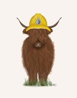 Highland Cow Fireman Fine Art Print