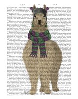 Llama with Purple Scarf, Full Book Print Fine Art Print