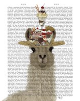 Llama Ice Cream Hat Book Print Fine Art Print