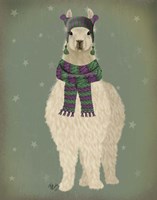 Llama with Purple Scarf, Full Fine Art Print