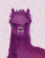 Llama Purple Meadow Flowers Fine Art Print