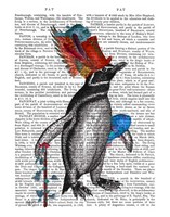 Penguin and Fish Hat Book Print Fine Art Print