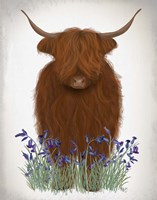 Highland Cow, Bluebell Fine Art Print