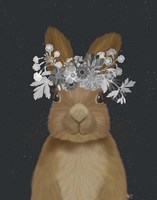 Rabbit, White Flowers Fine Art Print