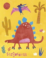 Skating Stegosaurus Fine Art Print