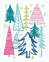 Merry Christmastime Trees Bright Fine Art Print