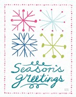 Merry Christmastime Snow Flake Bright Fine Art Print