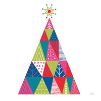 Geometric Holiday Trees I Bright Fine Art Print