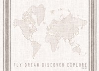 Fly, Dream, Discover, Explore Map Fine Art Print