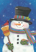 Snowman with Broom Fine Art Print