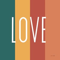Love Rainbow Retro Framed Print