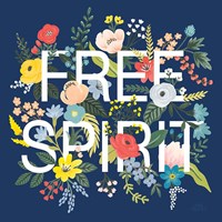 Wild Garden II Navy Fine Art Print