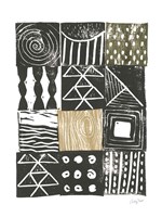 Block Print V Green Sand Fine Art Print