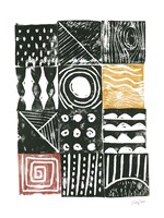 Block Print I Red Yellow Fine Art Print