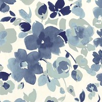 Soft Blue Florals II Framed Print