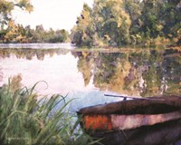 Rowboat Pond Landscape Fine Art Print