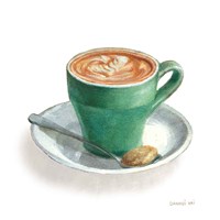 Wake Me Up Coffee II on White Fine Art Print