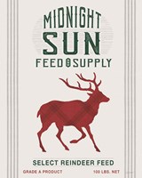 Midnight Sun Reindeer Feed Framed Print