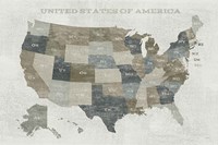 Slate US Map Fine Art Print