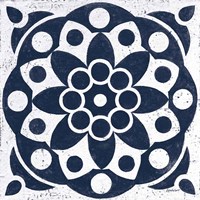 Blue and White Tile II Framed Print