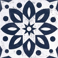 Blue and White Tile I Framed Print