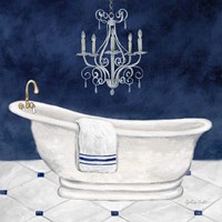 Navy Blue Bath I Fine Art Print