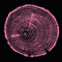 Tree Trunk pink on black Fine Art Print