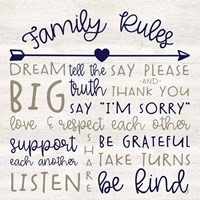 Family Rules III Farmhouse Fine Art Print