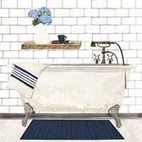 Farmhouse Bath I Navy-Tub Fine Art Print