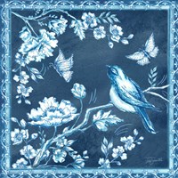 Chinoiserie Tile Blue II Framed Print