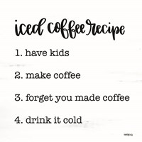 Iced Coffee Recipe Fine Art Print
