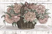 Basket of Peonies Fine Art Print
