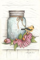 Goldfinch and Flowers Fine Art Print