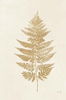 Fern Print I Gold No Shiplap Fine Art Print