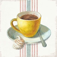 Wake Me Up Coffee IV with Stripes Fine Art Print