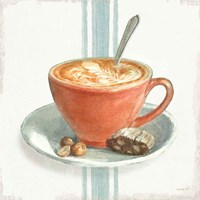 Wake Me Up Coffee III with Stripes Fine Art Print