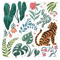 Jungle Love V White Fine Art Print