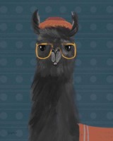 Delightful Alpacas IV Blue Fine Art Print