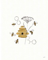 Bees and Botanicals II Fine Art Print