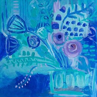 Blue Flora Abstract Fine Art Print