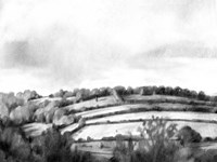 Rolling Landscape Sketch I Fine Art Print