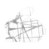 Geometric Rabbit in Silver I Fine Art Print