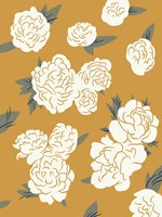 Ivory Peonies on Gold I Fine Art Print