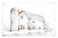 Barnyard Pencil Sketch II Fine Art Print
