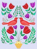 Folk Bird III Fine Art Print