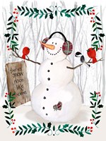 Folk Snowman Forest II Fine Art Print