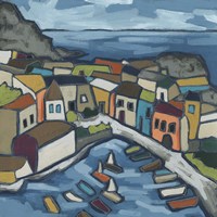 Mosaic Harbor I Fine Art Print
